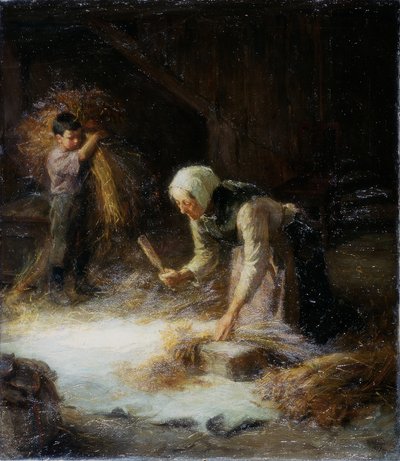 Młócenie pokłosów, 1899 autorstwa Ralph Hedley