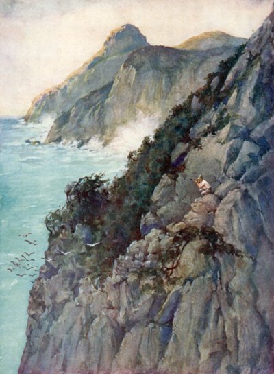 Ilustracja do Robinsona Crusoe autorstwa Daniela Defoe (kolor lito) autorstwa Ralph Noel Pocock