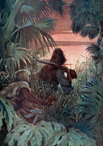 Ilustracja do Robinsona Crusoe autorstwa Daniela Defoe (kolor lito) autorstwa Ralph Noel Pocock