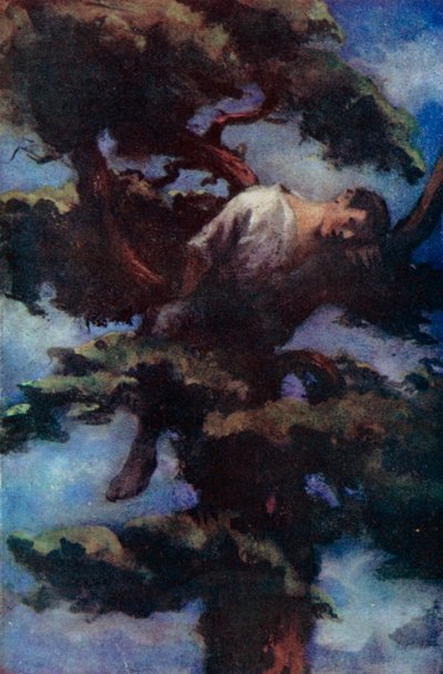 Ilustracja do Robinsona Crusoe autorstwa Daniela Defoe (kolor lito) autorstwa Ralph Noel Pocock
