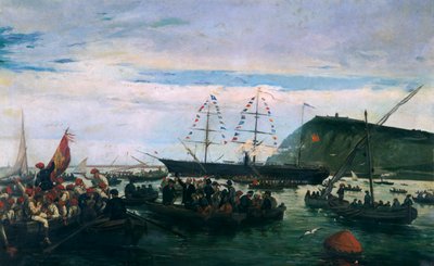 Katalońscy ochotnicy wyruszający na wojnę na Kubie w 1870 r. autorstwa Ramón Padró y Pedret