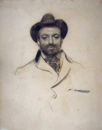 „Portret hiszpańskiego malarza i fotografa Jose Marii Serta (1874-1945)”” Rysunek węglem autorstwa Ramona Casasa (1866-1932) 1904 Kolekcja prywatna autorstwa Ramón Casas