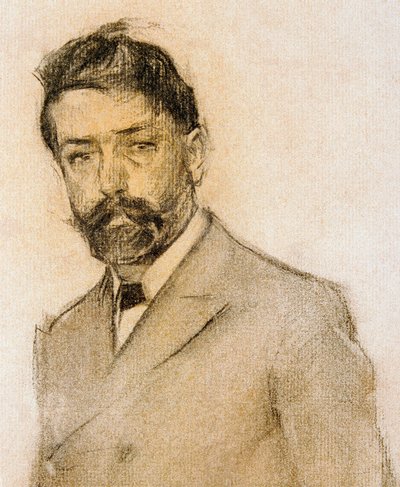Portret malarza Lluisa Granera (1863-1929), detal autorstwa Ramon Casas i Carbo