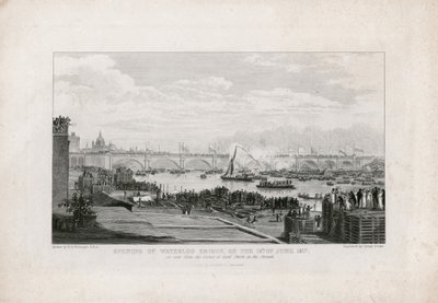 Waterloo Bridge, Londyn, otwarcie 18 czerwca 1817 r. autorstwa Ramsay Richard Reinagle