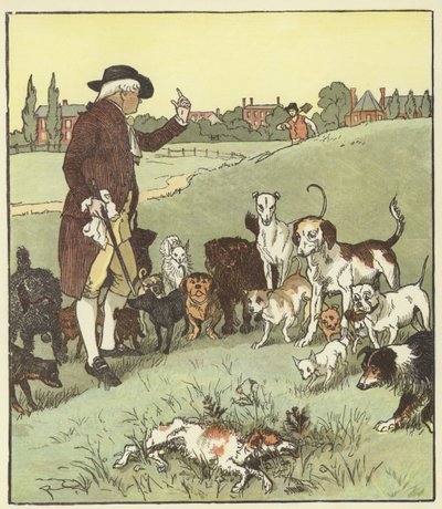 Elegia o śmierci wściekłego psa autorstwa Randolph Caldecott