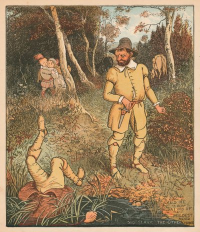 A ten, który był w najłagodniejszym nastroju, zabił tam drugiego, ok. 1880 r. autorstwa Randolph Caldecott