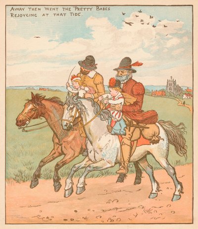 Odeszli od pięknych dzieci, ciesząc się z tego przypływu c1878. autorstwa Randolph Caldecott