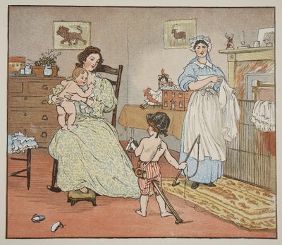 Bye, Baby Bunting, ilustracja z „Hey Diddle Diddle i Bye, Baby Bunting”, 1882 autorstwa Randolph Caldecott