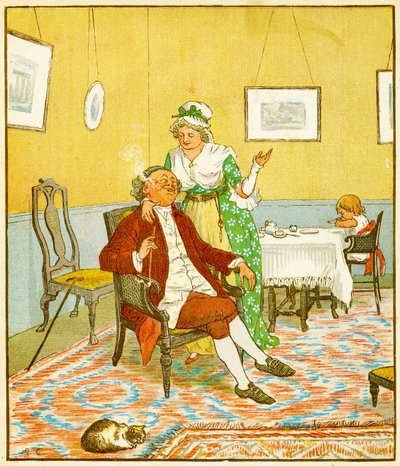 Fragment frontyspisu, Historia rozbieżności Johna Gilpina, 1878 autorstwa Randolph Caldecott