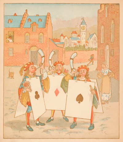 Rogatki w kartach do gry, 1880 r. autorstwa Randolph Caldecott