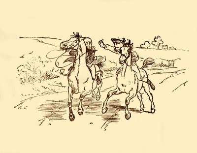 John Gilpin zostaje znaleziony przez listonosza z Bell Inn, 1878, c1918. autorstwa Randolph Caldecott