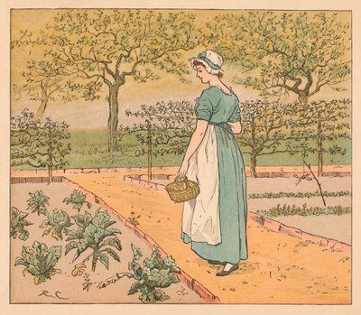 Poszła więc do ogrodu, ok. 1885, 1934. autorstwa Randolph Caldecott
