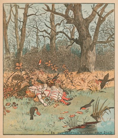 Niemowlęta w lesie, ok. 1878 r. autorstwa Randolph Caldecott