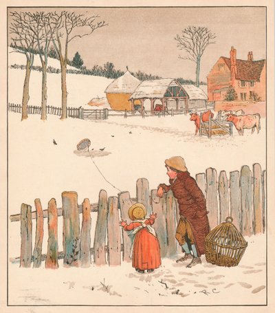 Pułapka na ptaki, połowa końca XIX wieku. autorstwa Randolph Caldecott