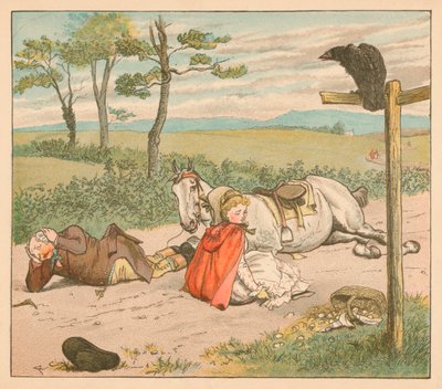 Klacz złamała kolana, a Rolnik koronę, c1885, 1934. autorstwa Randolph Caldecott