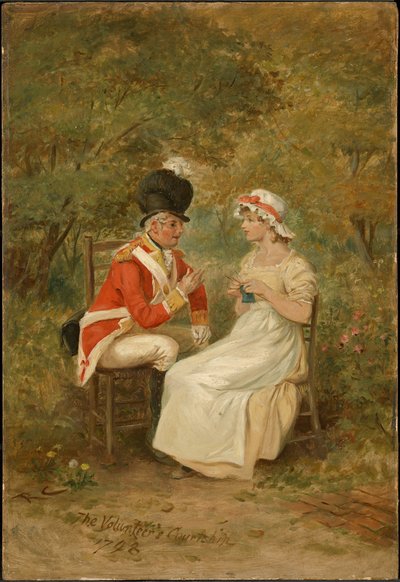 Zaloty ochotnika, 1798 autorstwa Randolph Caldecott