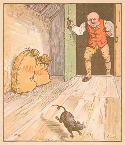 Szczur zjadł słód..., ok. 1878 r. autorstwa Randolph Caldecott
