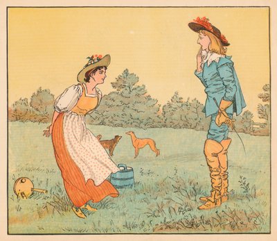 W takim razie nie mogę się z tobą ożenić, moja śliczna panno!, ok. 1882 r. autorstwa Randolph Caldecott