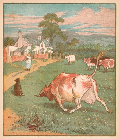 Oto krowa ze zmiętym rogiem..., ok. 1878 r. autorstwa Randolph Caldecott