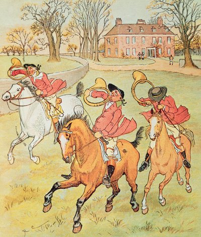Trzech jowialnych łowców autorstwa Randolph Caldecott