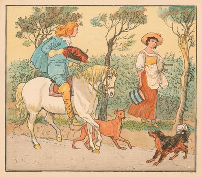 Dokąd idziesz, moja Śliczna Panno, c1882. autorstwa Randolph Caldecott