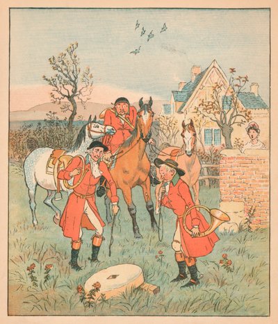 ...następną rzeczą, którą znaleźli, był gruntin, grindin grindle-stone..., 1880. autorstwa Randolph Caldecott
