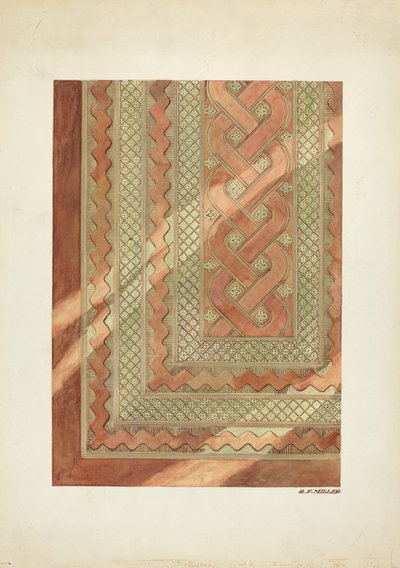Skórzane siedzenie w salonie (Szczegóły) autorstwa Randolph F. Miller