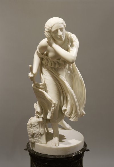 Nydia, Ślepa dziewczyna z kwiatów z Pompei, ok. 1888 (marmur) autorstwa Randolph Rogers