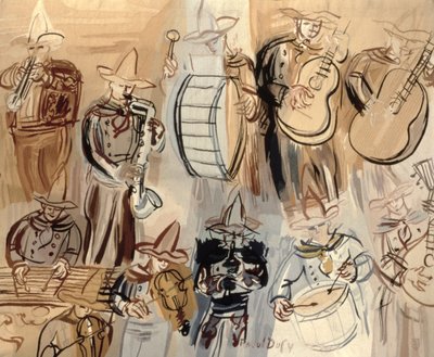 Meksykańska orkiestra, Raymond Picaud Studio, Aubusson autorstwa Raoul (after) Dufy