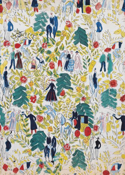 Spacer po lesie; La Promenade au Bois, ok. 1919 (gwasz na papierze) autorstwa Raoul Dufy