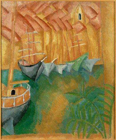 Bateaux a quai dans le port de Marseille (obraz na płótnie) autorstwa Raoul Dufy