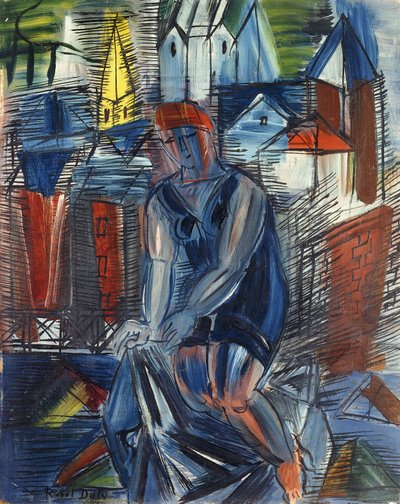 Kąpiąca się (baigneuse), ok. 1950 (olej na płycie) autorstwa Raoul Dufy