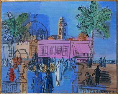 Deptak w Nicei (gwasz na papierze) autorstwa Raoul Dufy