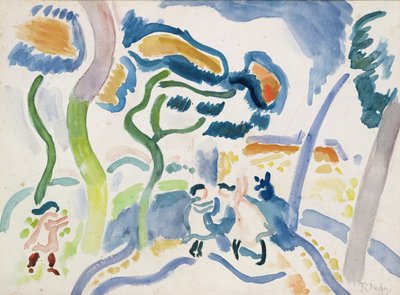 Bawiące się dzieci (akwarela na papierze) autorstwa Raoul Dufy
