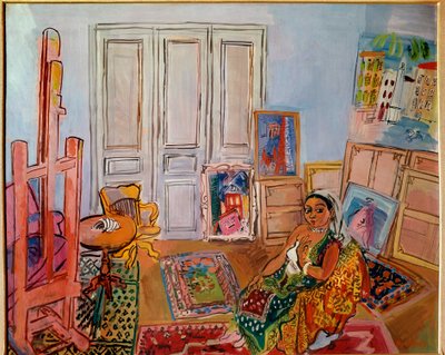 Hinduska modelka w warsztacie, XX wiek (olej na płótnie) autorstwa Raoul Dufy