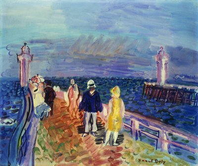 Nabrzeża w Trouville-Deauville; Les Jetees de Trouville-Deauville autorstwa Raoul Dufy