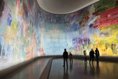 La Fee Electricite, w sali Dufy w Musee d Art Moderne de la Ville de Paris, Avenue du President Wilson, Paris 75016. Architektura: Jean-Claude Dondel, Andre Aubert, Paul Viard i Marcel Dastugue autorstwa Raoul Dufy