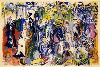 Le Moulin de la Galette (akwarela, pióro i tusz) autorstwa Raoul Dufy