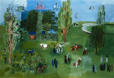 Le Paddock, ok. 1926 (olej na płótnie) autorstwa Raoul Dufy