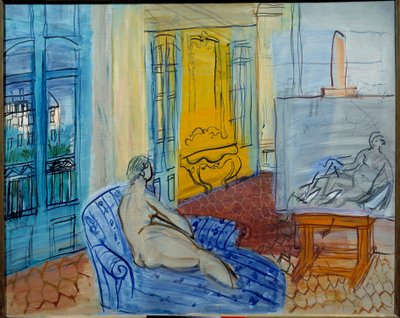 Model w warsztacie, XX wiek (olej na płótnie) autorstwa Raoul Dufy