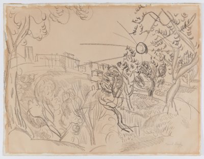 Drzewa oliwne w Prowansji autorstwa Raoul Dufy
