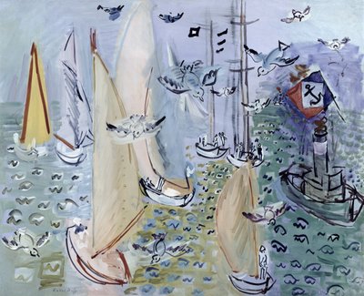 Regaty z mewami, ok. 1930 (olej na płótnie) autorstwa Raoul Dufy