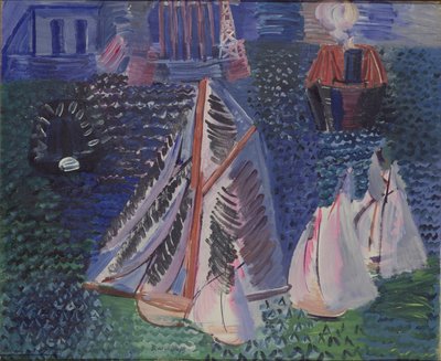 Żaglówki w porcie Hawr, ok. 1925 (olej na płótnie) autorstwa Raoul Dufy