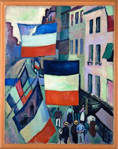 Ulica z flagami (olej na płótnie) autorstwa Raoul Dufy