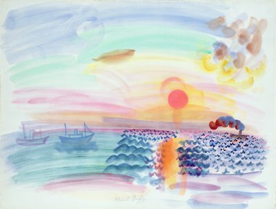 Zachód słońca (akwarela na papierze) autorstwa Raoul Dufy