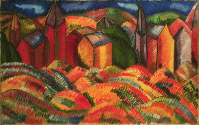 Czerwone domy w Sainte-Adresse autorstwa Raoul Dufy