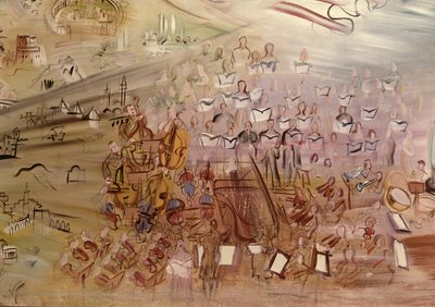 The Story of Electricity, studium do La Fee Electricite, szczegół lewej sekcji przedstawiający orkiestrę autorstwa Raoul Dufy
