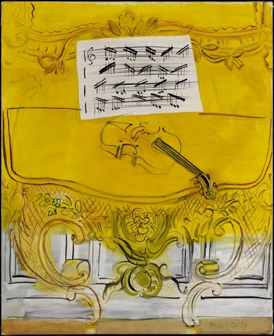 Żółta konsola ze skrzypcami autorstwa Raoul Dufy