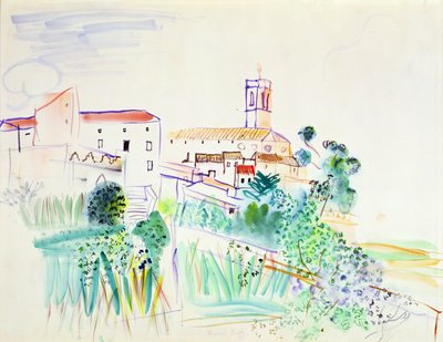 Wioska w Prowansji (akwarela na papierze) autorstwa Raoul Dufy