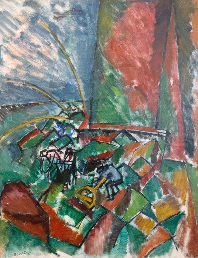 Z włokami na moście Le Havre autorstwa Raoul Dufy